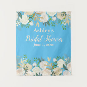 Bridal Shower Photo Booth Backdrop Blue Drop Prop Tapestry