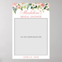 Bridal Shower Photo Booth Prop | Pink White Floral