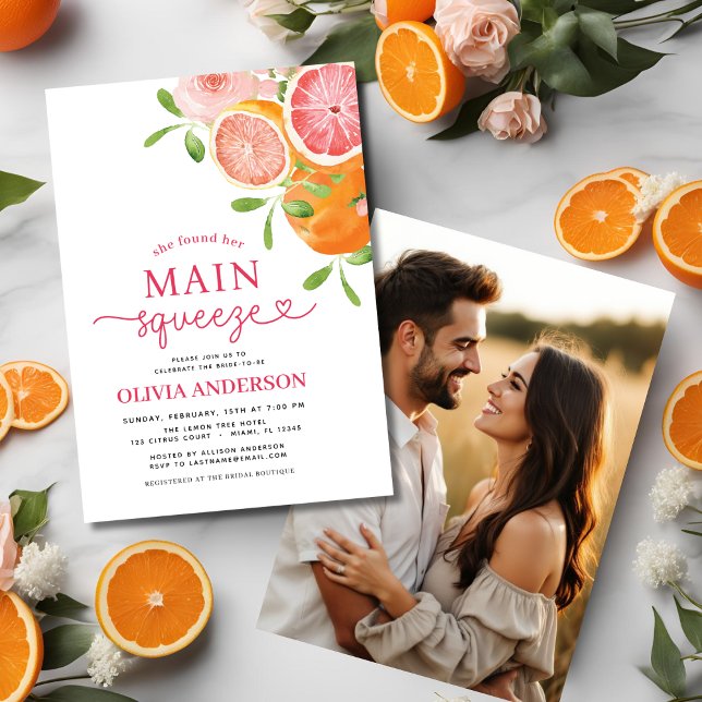 Bridal Shower Photo Citrus Main Squeeze  Invitation (Creator Uploaded)
