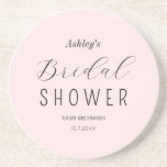 Bridal Shower Pink Black Chic Coaster<br><div class="desc">Blush Pink Bridal Shower Stone Coaster with elegant typography script. More products with this design are in the collection below.</div>