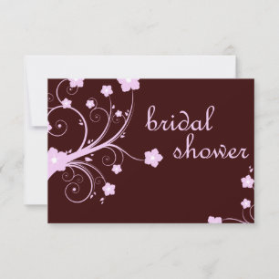 bridal shower : pink blossoms invitation