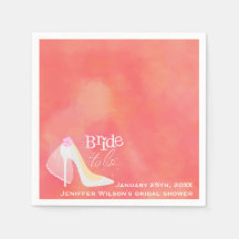 Bridal Shower Pink Bride to Be Paper Napkin