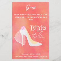 Bridal Shower Pink Bride to Be Party Games