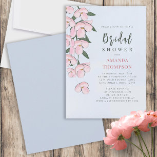 Bridal Shower Pink Floral Cherry Blossoms Invitation