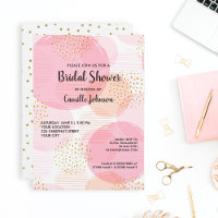 Bridal Shower Pink Gold Glitter Chic Modern Fun