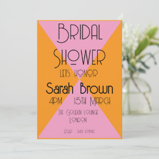 Bridal Shower pink&orange Invitation