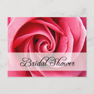 bridal shower : Pink Rose : Invitation Postcard