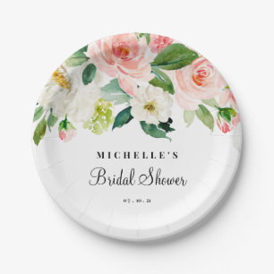 Bridal Shower Plate, Blush Paper Plate