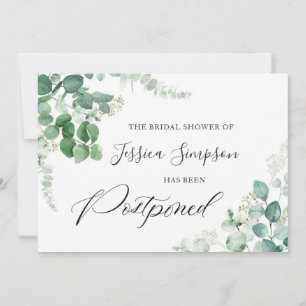 Bridal Shower Postponed Change the Date Eucalyptus Invitation