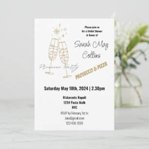 Bridal Shower Prosecco Party Editable Invitation
