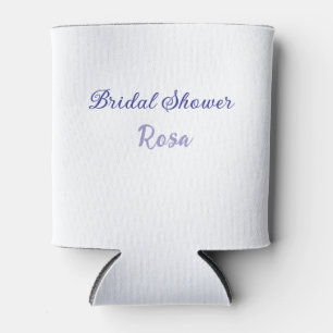 Bridal shower purple add name date elegantstylish  can cooler