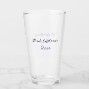 Bridal shower purple add name date elegantstylish  glass