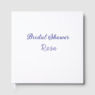 Bridal shower purple add name date elegantstylish  guest book