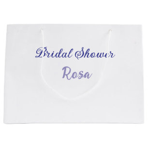 Bridal shower purple add name date elegantstylish large gift bag