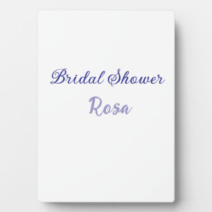 Bridal shower purple add name date elegantstylish  plaque