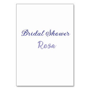 Bridal shower purple add name date elegantstylish table number
