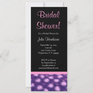 Bridal Shower Purple and Pink Cheetah Print Invitation