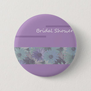 bridal shower ! purple floral 2 inch round button