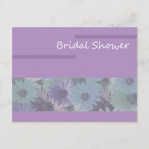 bridal shower ! purple floral invitation postcard