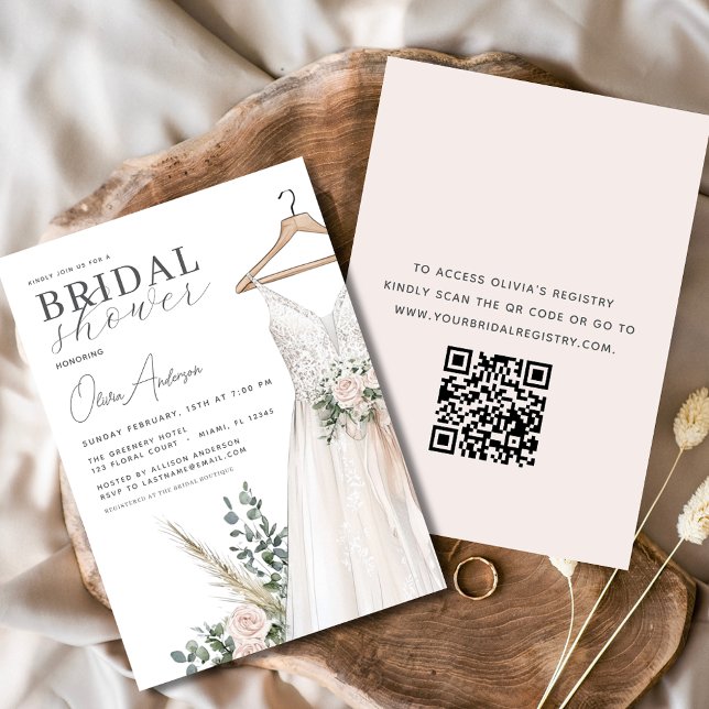 Bridal Shower QR Code Greenery Eucalyptus Invitation (Creator Uploaded)