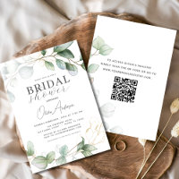 Bridal Shower QR Code Greenery Eucalyptus