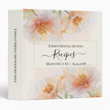 Bridal Shower Recipe Binder – Personalized Floral