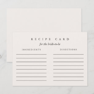 Bridal Shower Recipe Card for Bride-to-Be Shower