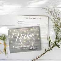 Bridal Shower Recipe Champagne Glasses Wood Lights