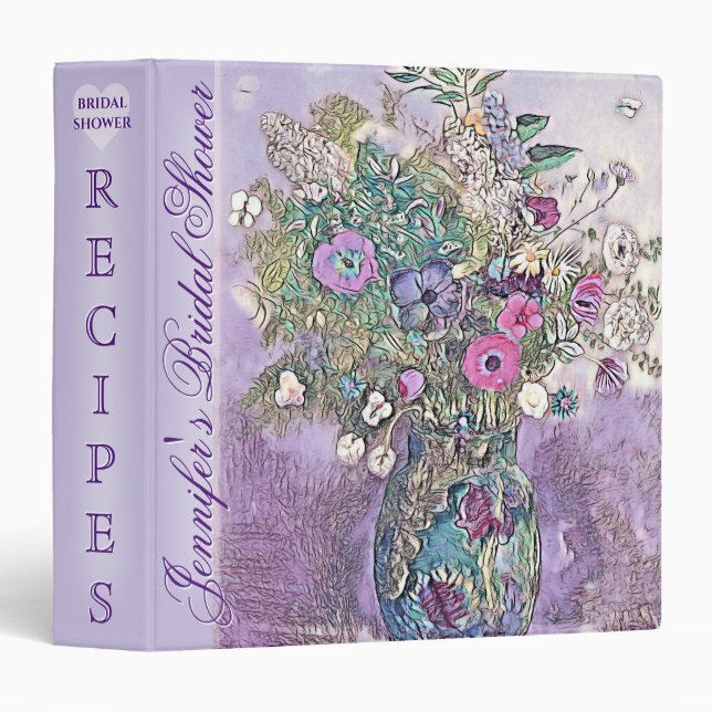 Bridal Shower Recipe Cookbook Binder (Front/Spine)