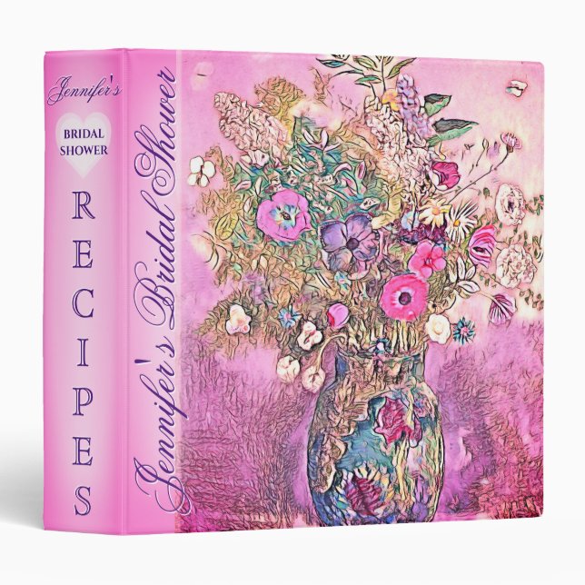 Bridal Shower Recipe Cookbook Binder (Front/Spine)