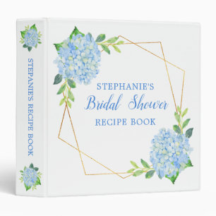 Bridal Shower Recipe Hydrangea Geometric Binder