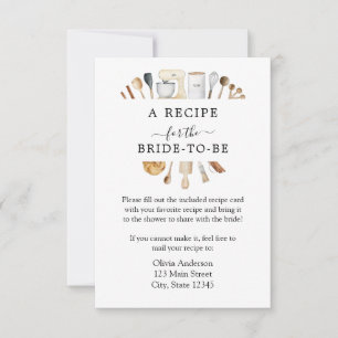 Bridal Shower Recipe Request Enclosure Card