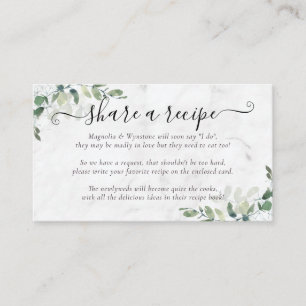 Bridal Shower Recipe Request   Eucalyptus  Enclosu Enclosure Card
