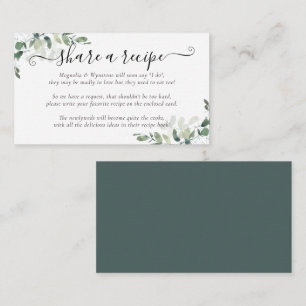 Bridal Shower Recipe Request   Eucalyptus  Enclosure Card