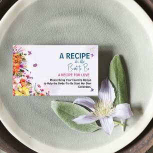 Bridal Shower Recipe Request Spring Pastel Floral Enclosure Card