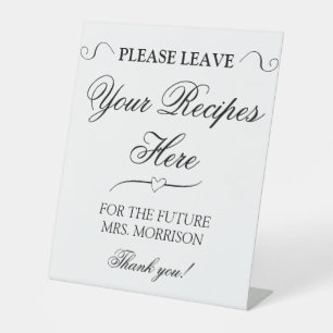 Bridal Shower Recipes Elegant Minimalist Wedding Pedestal Sign