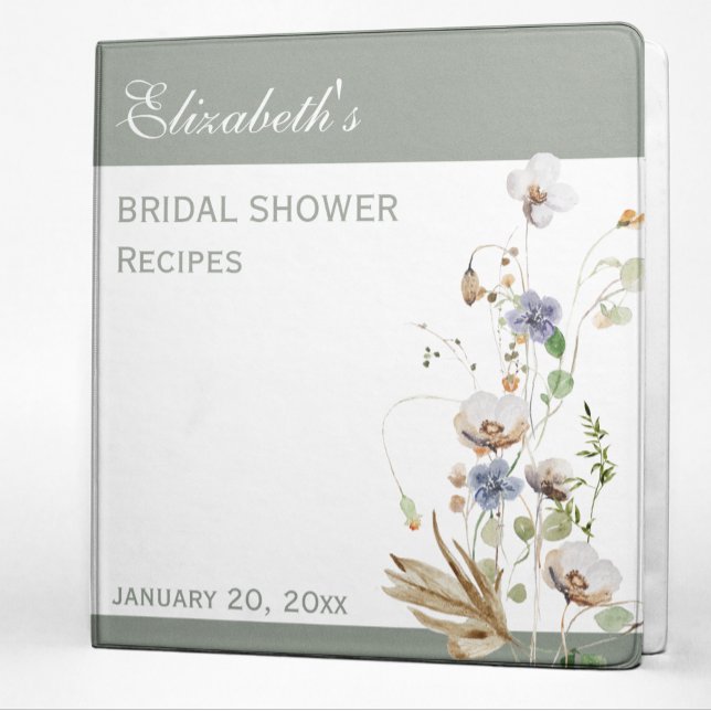Bridal Shower Recipes Field Wild flowers  Binder (Creator Uploaded)