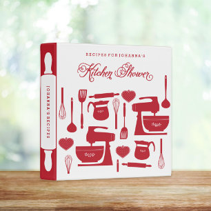 Bridal Shower Red Recipe Binder