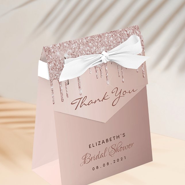 Bridal Shower rose gold drips thank you Favor Box (Creator Uploaded)