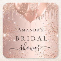 Bridal Shower rose gold glitter balloons glam