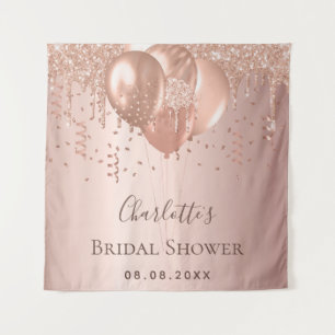 Bridal Shower rose gold glitter balloons Tapestry