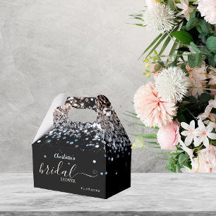 Bridal Shower Rose-Gold Glitter Favor Box