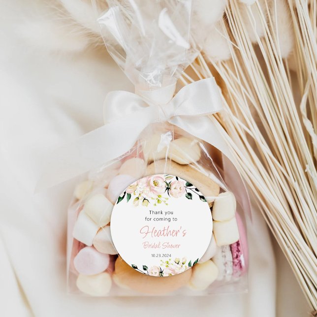 Bridal Shower RoseGold Bachelorette Party Classic Round Sticker (Creator Uploaded)