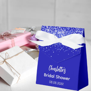 Bridal Shower royal blue glitter name thank you Favor Box