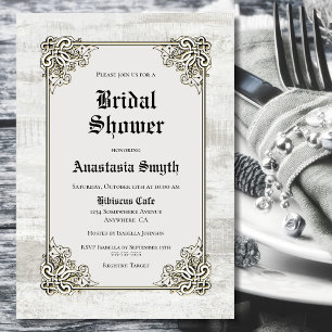 Bridal Shower Rustic Bleached Wood Invitation