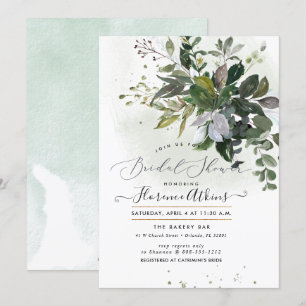 Bridal Shower Rustic Blue Gum Eucalyptus Invitation