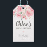 Bridal Shower Rustic Boho Blush Pink Floral Gift Tags<br><div class="desc">Elegant gift tag for your favour bag or box features blush pink cherry blossom design with a small pink heart. The top of the tag is decorated with a lush border of pink cherry nestled in soft pastel green leaves and greenery. The dangling vines give it a modern Boho botanical...</div>