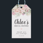 Bridal Shower Rustic Boho Blush Pink Rose Floral Gift Tags<br><div class="desc">Elegant gift tag for your favour bag or box features blush pink rose floral design with a small pink heart. The top of the tag is decorated with a lush border of pink roses nestled in soft pastel green leaves and greenery. The dangling vines give it a modern Boho botanical...</div>