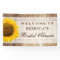 Bridal Shower Rustic Country Barn Wood Sunflower