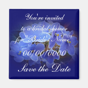 Bridal Shower Save Date Easter Blue African Violet Magnet